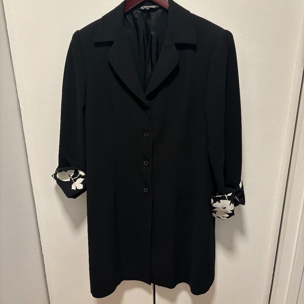 Vintage SC Collection Coat/Topper With Floral Cuffs Size 10